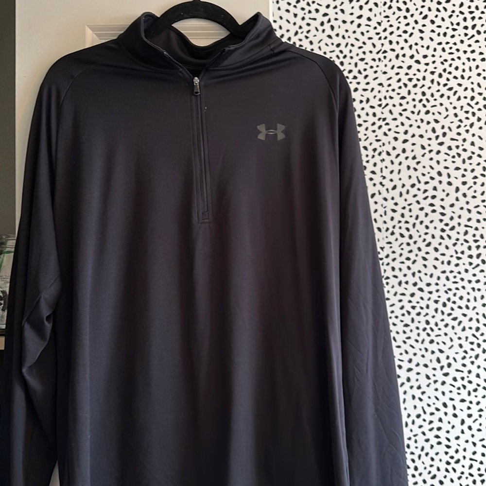 Black Under Armour light weight collared half zip
